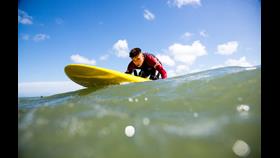 An RNLI lifeguard in action
