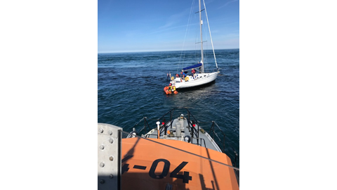 Casualty and RNLI inflatable boat
