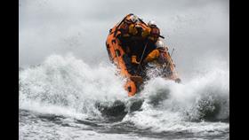 D-class lifeboat in large surf