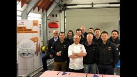 Gary Maclean with the volunteers at Helensburgh Lifeboat Station ahead of their RNLI Fish Supper night