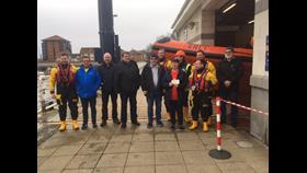 CAMRA volunteers donate cheque to lifeboat crew at Sunderland