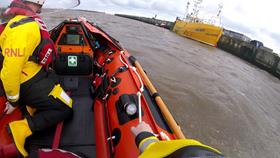 Inshore Lifeboat Mildred Holcroft launched to a surfer in difficulty at the south pier, upon arrival it was found that the surfer had been pulled to safety by two other surfers near the area