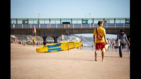 RNLI lifeguards on patrol in Dorset.