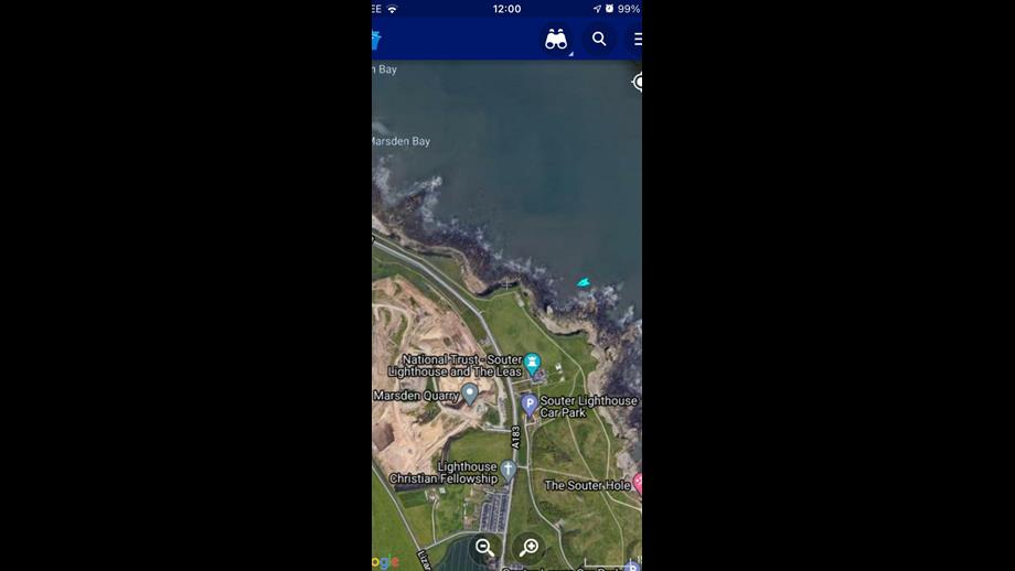 Location of the incident from Marine Traffic 