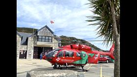 Air ambulance at Barmouth RNLI