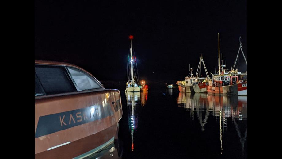 Rescued yacht under tow