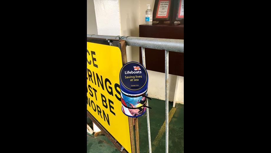 Donation box on the Ferry 