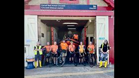 C2C cyclists at Criccieth Lifeboat Station 