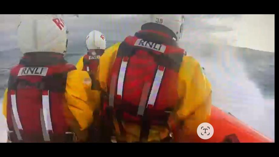 A still taken from the helmet camera aboard Newquay's Atlantic 85