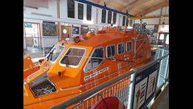 Padstow RNLI Lifeboat in the boathouse