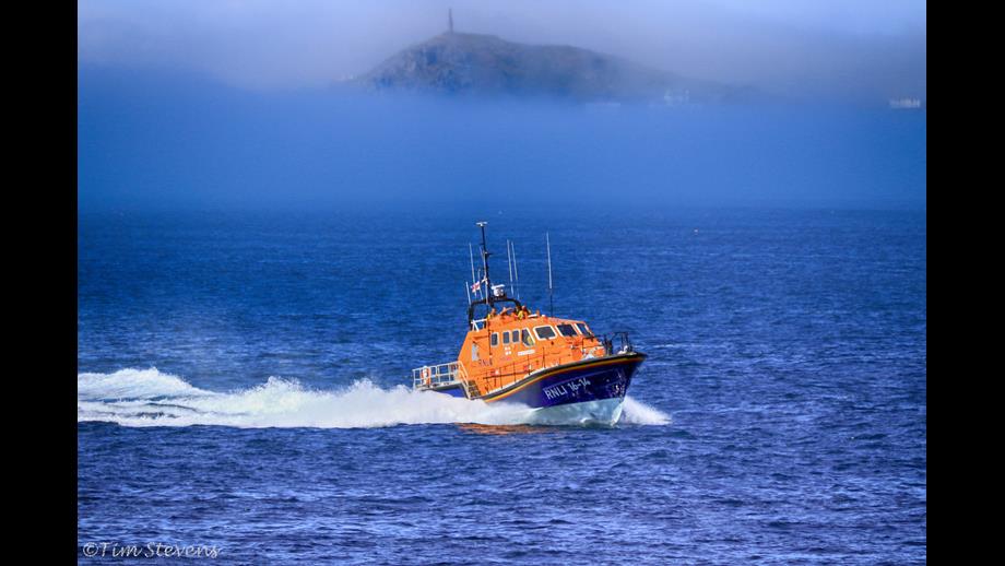Sennen Cove's Tamar class lifeboat 'City of London III returning to station following a launch last year .
