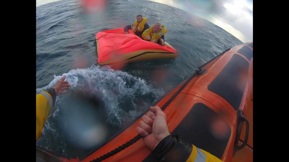 Duncan and Paul in their liferaft 