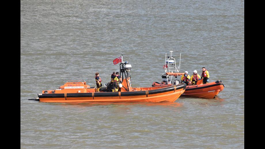 Tower and Gravesend's orange lifeboats afloat
