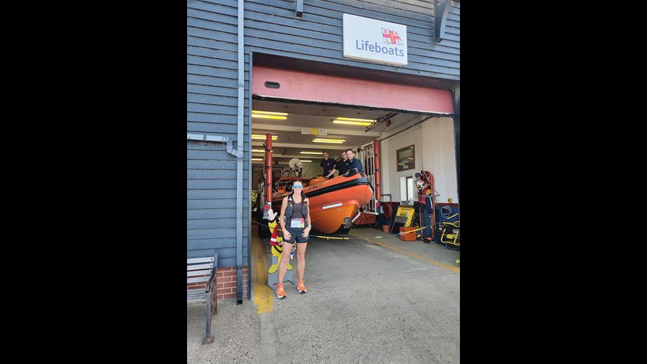 Emma outside Teddington RNLI