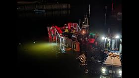 Aberystwyth Lifeboat launching at night