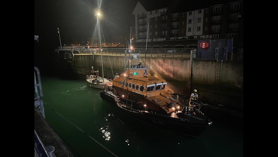 Trent Class lifeboat in locks