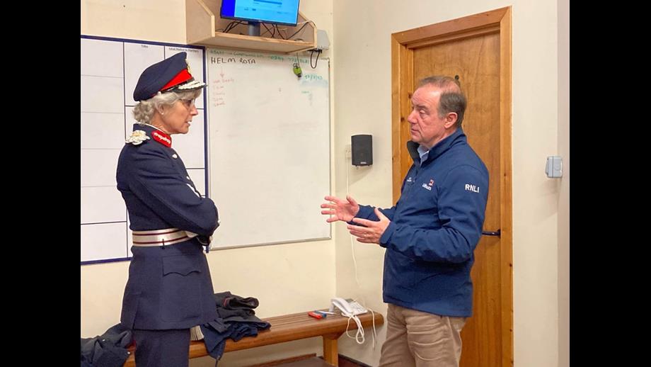 The station LOM and Lord Lieutenant in crew room