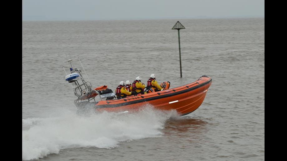 Lifeboat moving through the water