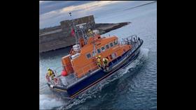 RNLI Lifeboat Macquarie departing Donaghadee Harbour