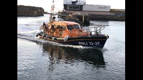 Eyemouth RNLI volunteers return to Eyemouth harbour after 10 hours on service