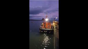 Seahouses All Weather Lifeboat RNLB 13-36 John and Elizabeth Allan at Holy Island pier.