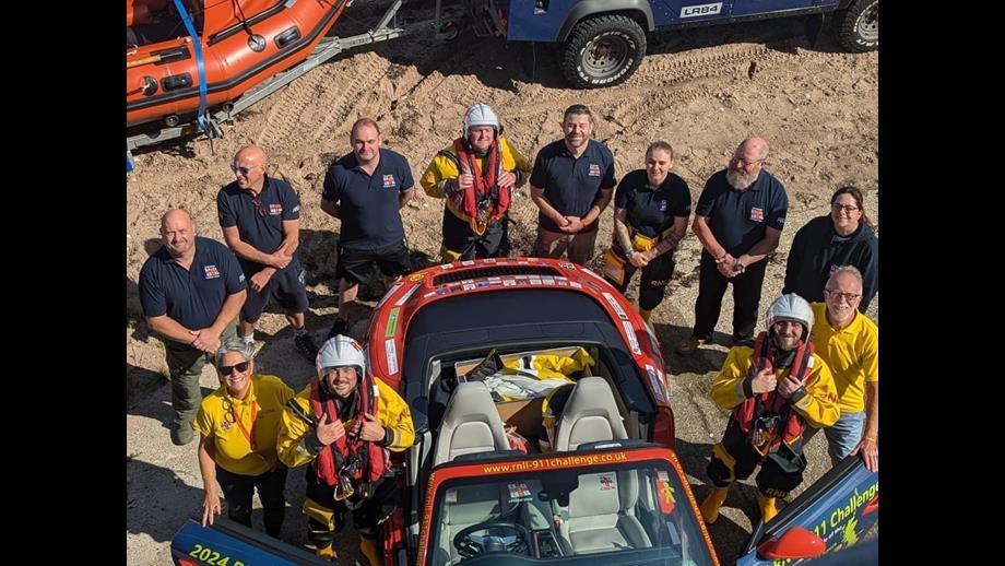 Porsche 911 and Stranraer Lifeboat crew