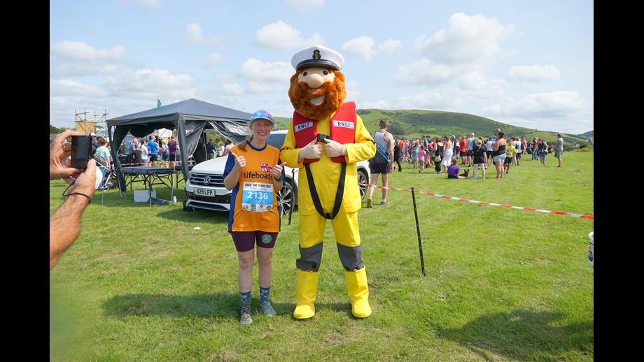 Louise and Stormy Stan posing for a photo after the race