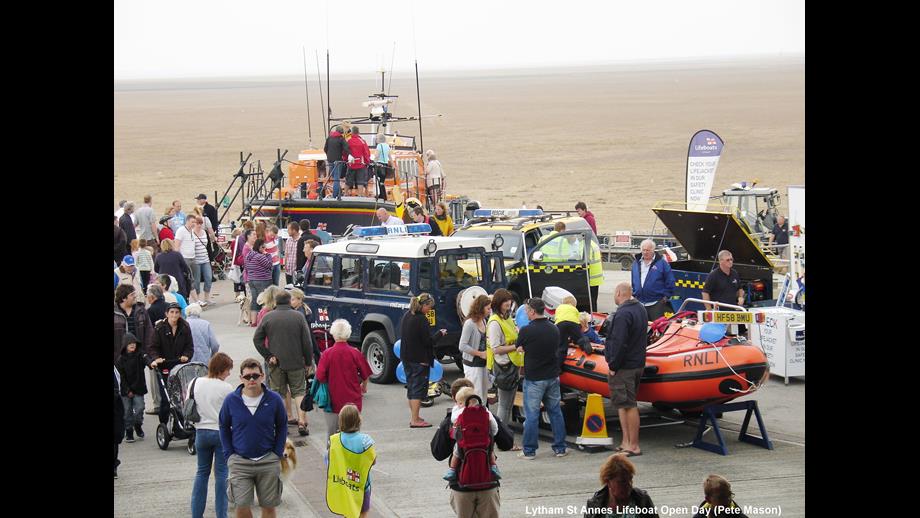 Lifeboats and people at the Annual Lytham St Annes Lifeboat Open Day