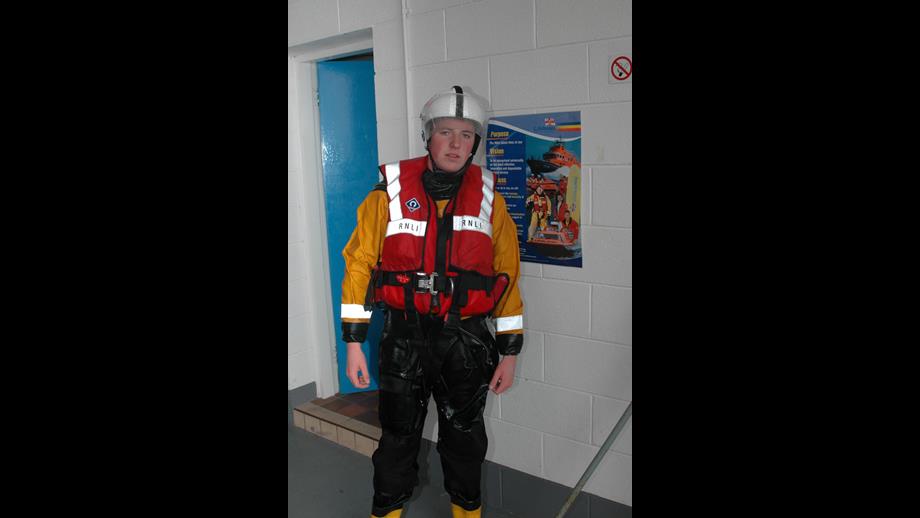 Kilrush RNLI's Charlie Glynn after he joined as a crew member