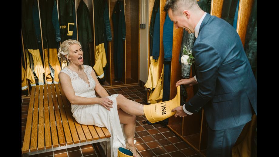 Charlie and Dee Glynn on their wedding day