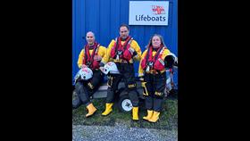 Lough Derg RNLI volunteer crew - Joe O’Donoghue, Crew; Owen Cavanagh, Helm; Doireann Kennedy, Crew