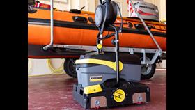 Karcher equipment for RNLI stations with D class lifeboat in background