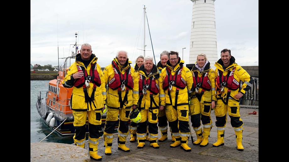 Lifeboat crew standing for a team photo