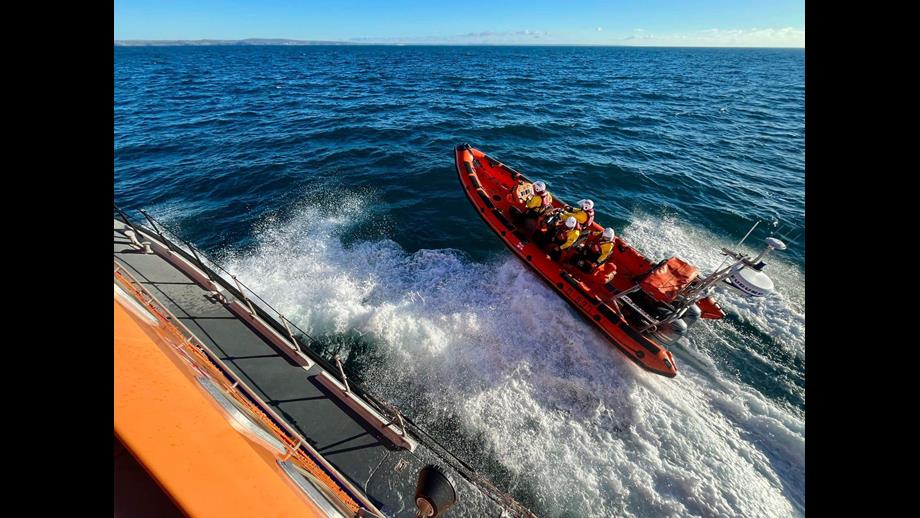 Picture shows an inflateable lifeboat from Penlee