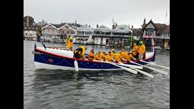 Wiiliam Riley Historic Boat with Rowers and CEO, Peter Sparkes