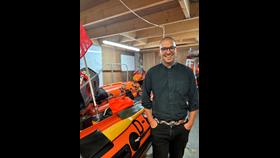 Reverend Craig Philbrick in the boathouse at Weston-super-Mare RNLI, July 2024.