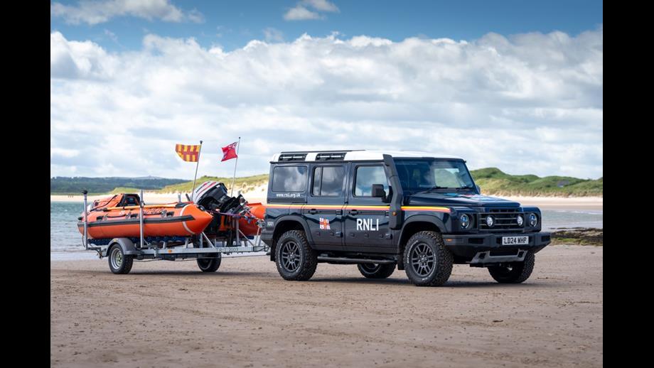 INEOS Grenadier towing the Seahouses' D class lifeboat