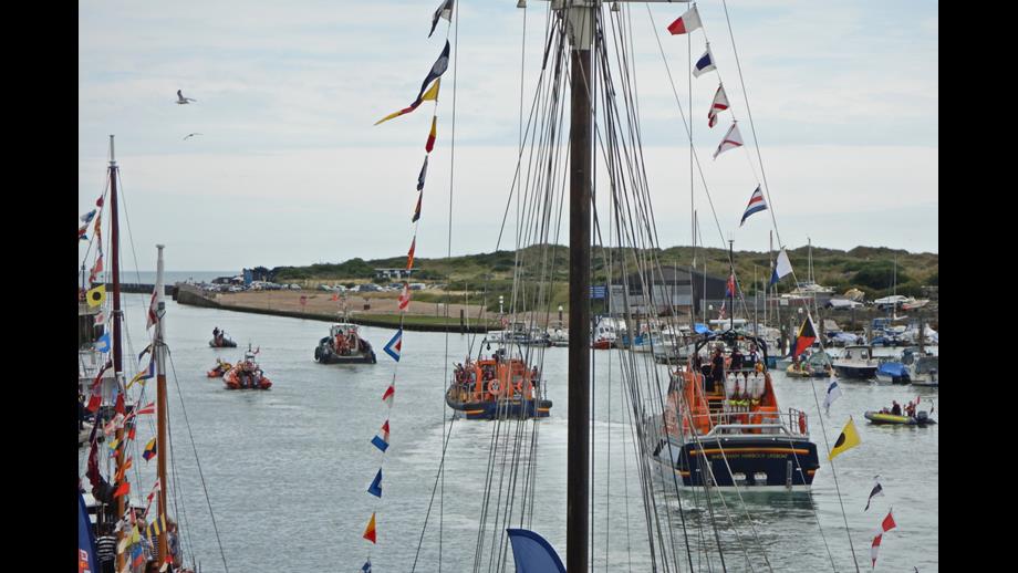 A flotilla of RNLI lifeboats sailed down the River Arun