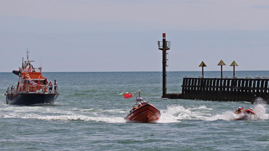 Littlehampton RNLI's two lifeboats were joined by historic Littlehampton-made lifeboat Sir William Arnold