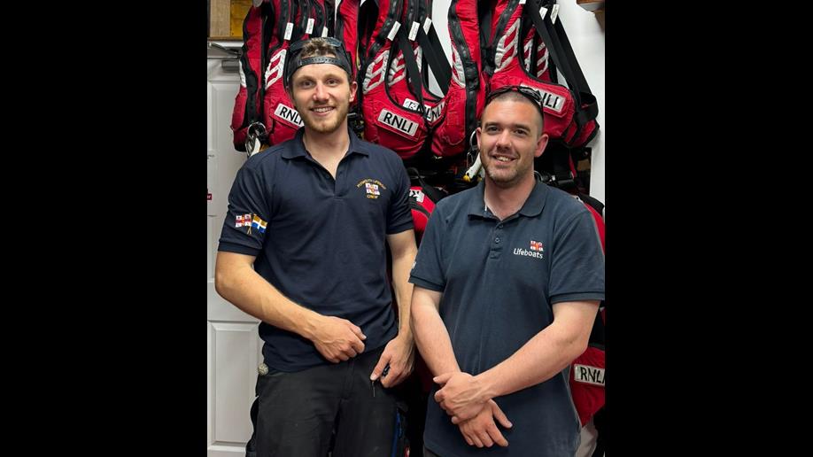 Sam (left) pictured shortly after returning with Machinery Assessor Matt (right).
