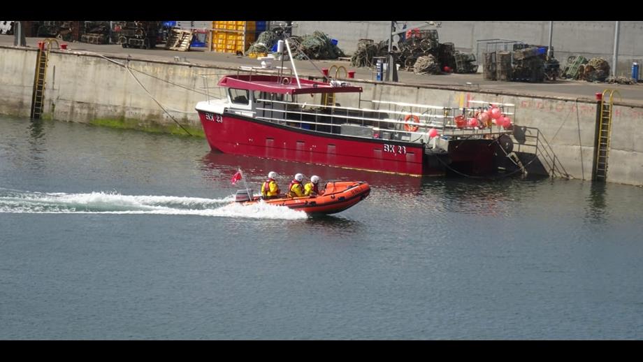 Image: Seahouses Inshore Lifeboat RNLB D-828 Grace Darling launching.