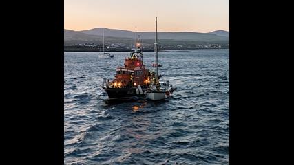 Gough Ritchie II returning to Port St Mary with the yacht