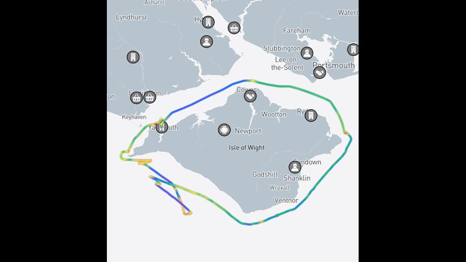 Yarmouth Lifeboat’s course throughout the day