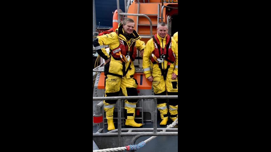 Rosslare Harbour Coxswains Keith Miller with Eamonn O'Rourke