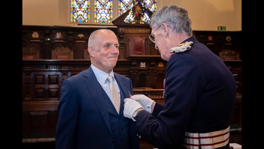 Barney was awarded the BEM ‘for services to maritime safety’ and invested with the award by the Lord Lieutenant of Devon on 2nd May at Exeter Guildhall.