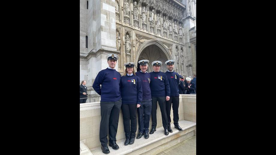 RNLI Volunteers Mick Nicholas Rosslare Harbour RNLI, Lorraine Galvin, David Maguire and Simon Gulliver Wexford RNLI and Robbie Connolly Kilmore Quay RNLI in attendance at special Service of Thanksgiving at Westminster to celebrate and commemorate 200 years of the RNLI