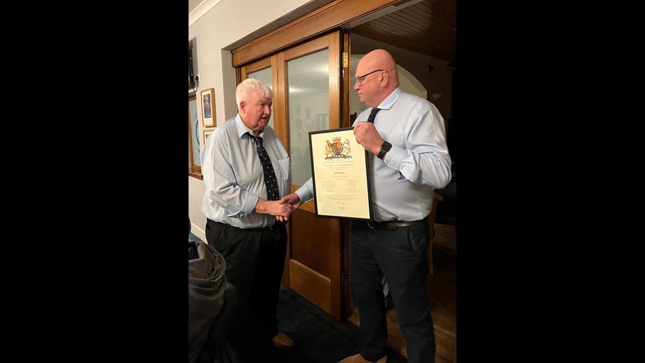 Presentation of award