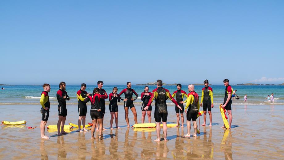 Lifeguards completing beach competencies