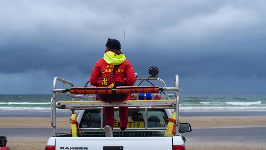 Lifeguard on Patrol on Truck