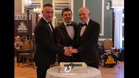 Larne RNLI deputy coxswains, Christopher Dorman, Scott Leitch and Barry Kirkpatrick